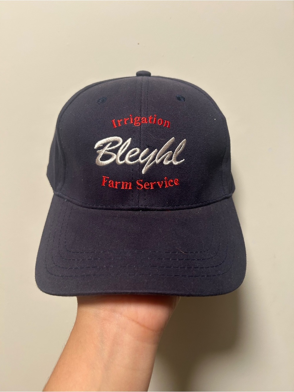 Bleyl Irrigation Farm Service Navy Blue Workwear Dad Hat